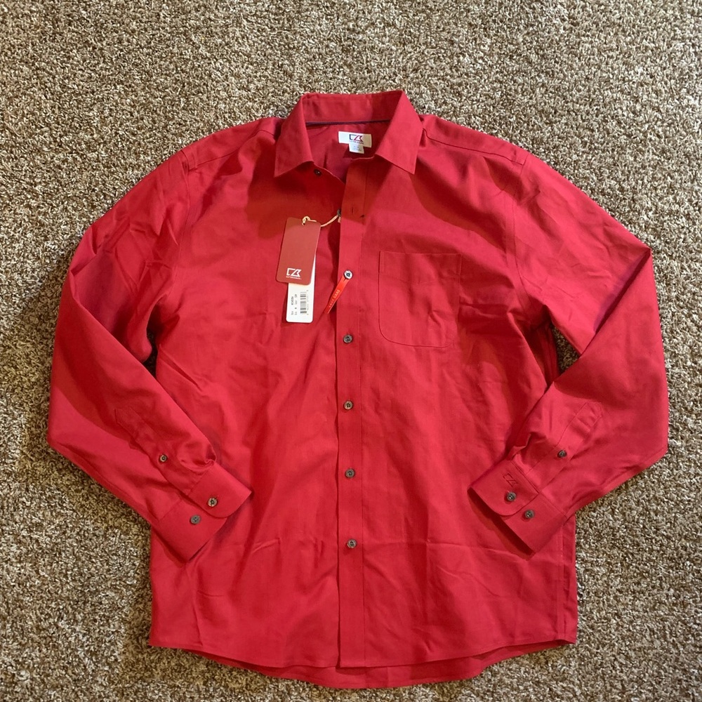 Red Long Sleeve Men’s Button Down